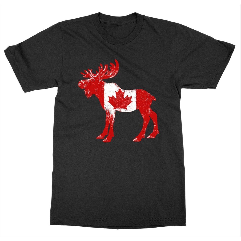 ใหม่ 2019 ฤดูร้อนร้อน Casual พิมพ์ Moose Flag Canada Day Canadian True North Polar Bear Maple Leaf B