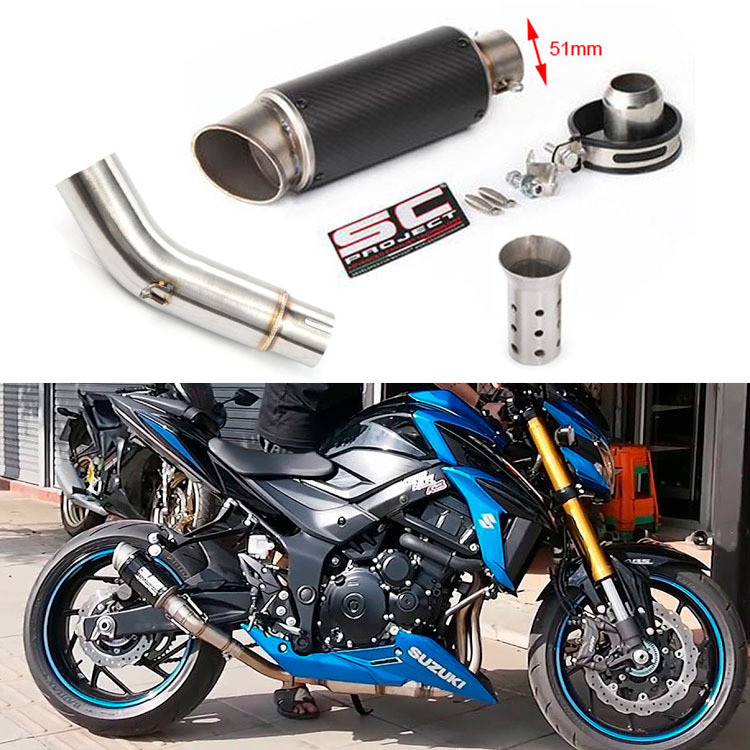 ขายร้อนเหมาะสําหรับ GSR750 2011-2016 GSX-S750 15-16 รถจักรยานยนต์ดัดแปลงท่อไอเสีย