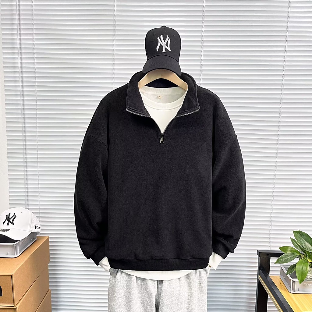 ใหม่ฤดูใบไม้ร่วงผู้ชายเวอร์ชั่นเกาหลีกึ่งซิปคอเต่าเสื้อโปโลแขนยาวดูดซับเหงื่อที่อบอุ่น