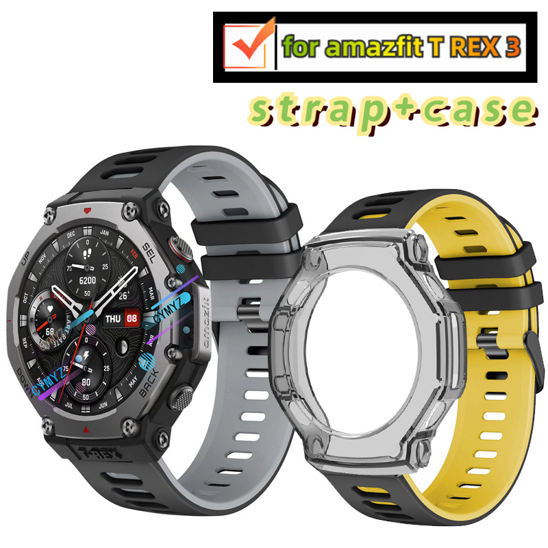 Amazfit T REX 3 สายรัดซิลิโคนสําหรับ amazfit T REX 3 T rex3 สายรัดข้อมือกีฬา amazfit T REX 3 กรณีป้อ