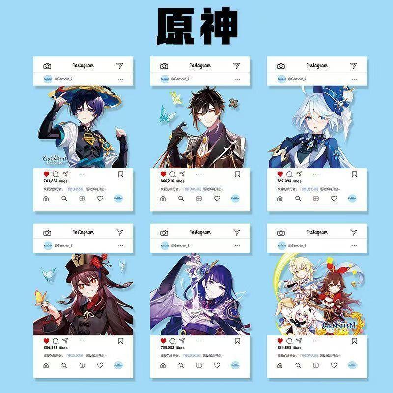 6 ชิ้น/เซ็ตเกม Genshin Impact สามนิ้ว Photo Props Diy การ์ตูน Pvc โปร่งใสการ์ด Hu Tao Zhongli Raiden Shogun wanderer Furina Focalors Paimon Lumine คอลเลกชันการ์ดของขวัญ