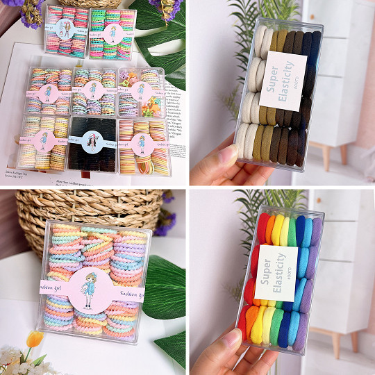 H-287 FF-168 ยางมัดผมสําหรับ CHILDREN & ADULTS, GIRLS, ผมผูกยางขนาดเล็กและขนาดใหญ่, นําเข้า