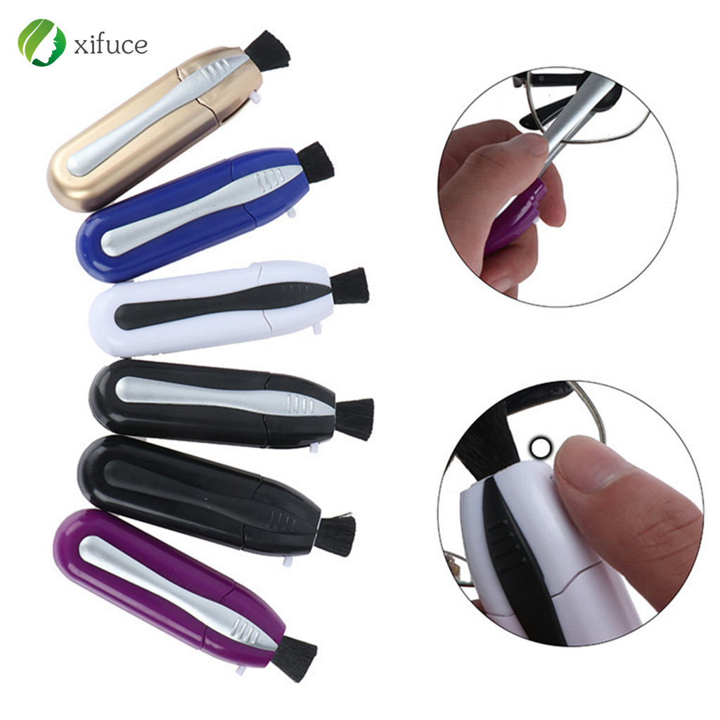 Xifuce แว่นตาทําความสะอาด Retractable แปรงปัดฝุ่น Anti-smudge กรอบแว่นตาแบบพกพาเลนส์ทําความสะอาดชุดสําหรับ Travel Office ใช้แว่นตา Scratch Remover สําหรับแว่นตา