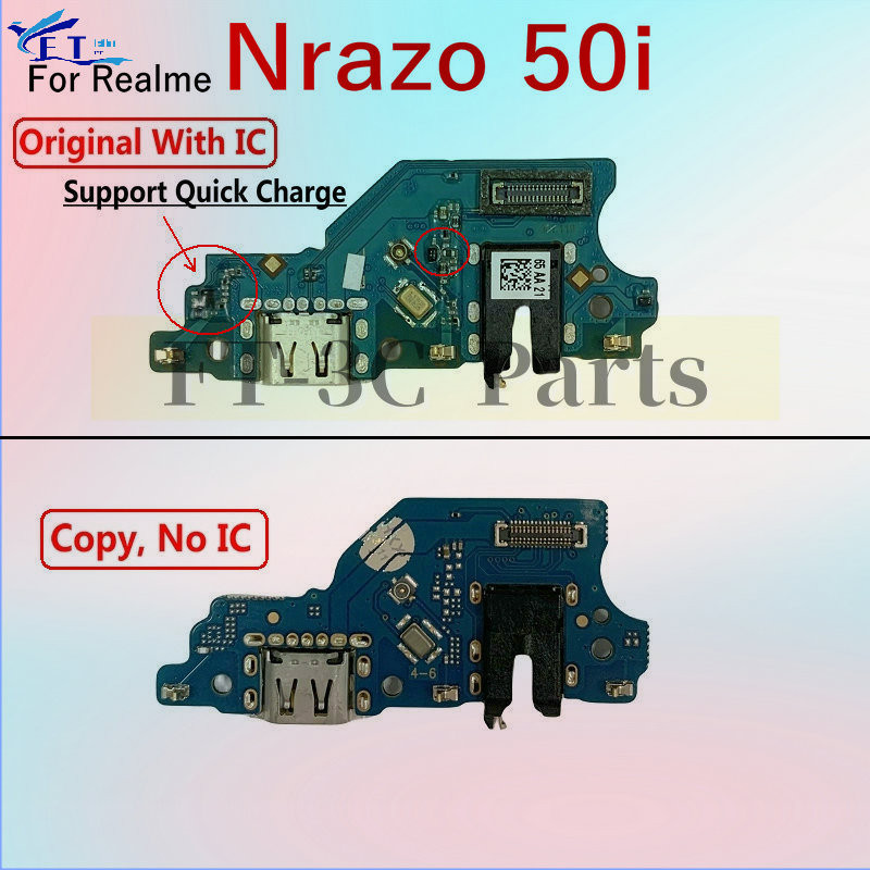 สําหรับ OPPO Realme Narzo 50i พอร์ตชาร์จ USB Charger Dock Board อะไหล่ทดแทน