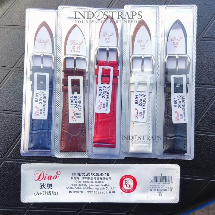 LEATHER WATCH STRAP AVAILABLE สีและขนาด 12MM TO 24MM LEATHER STRAP - สีกรมท่า 24mm