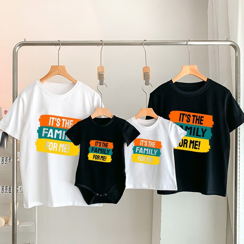 พร้อมส่ง&COD RINA STUDIO เสื้อผ้าพ่อแม่ลูก เสื้อยืดรอมเปอร์ พิมพ์ลาย แฟชั่นฤดูร้อน สําหรับครอบครัว แม่ และลูก