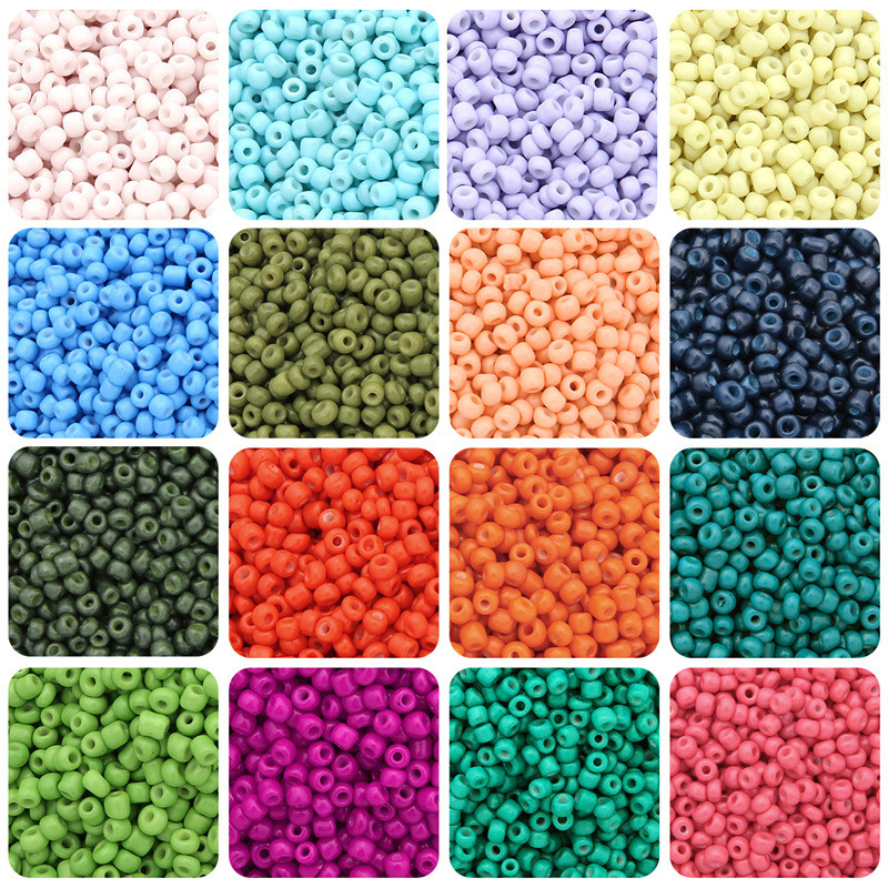 30g 1000PCS 3mm Baking วานิชแก้วลูกปัด Charm DIY สําหรับสร้อยข้อมือเครื่องประดับทํา Accessorie Handmade Shimmer