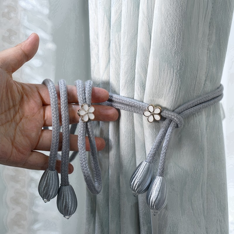 แนะนำ ผ้าม่าน (2 ชิ้น) ผ้า Oxford ทนทานลายดอกไม้ผ้า Tiebacks – ออกแบบดอกไม้เล็กๆมีสไตล์สําหรับผ้าม่านหนักและเชียร์ – เชือกผูกผ้าม่านที่ทนทานสําหรับตกแต่งบ้านที่หรูหรา ราคาพิเศษ มีเก็บเงินปลายทาง