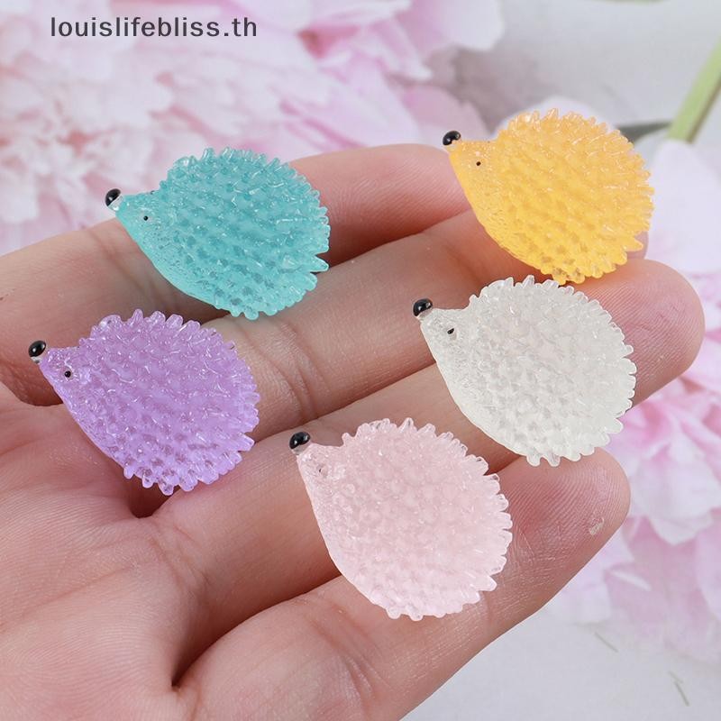 Louislifebliss 5 ชิ้น/เซ็ตที่มีสีสัน Luminous Hedgehog ตกแต่งเรซิ่นเรืองแสงในที่มืดสัตว์น่ารัก Aquarium Micro ภูมิทัศน์ตกแต่งใหม่