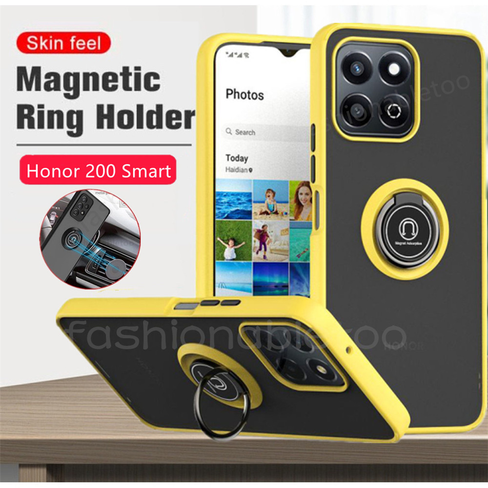 ปลอกสําหรับ Huawei Honor 200 Smart pro Lite 200Smart 200pro Honor200Smart Honor200pro Honor200Lite Matte Ring Bracket Stand Holder เคสโทรศัพท์กันกระแทกป้องกัน Hard ฝาหลัง