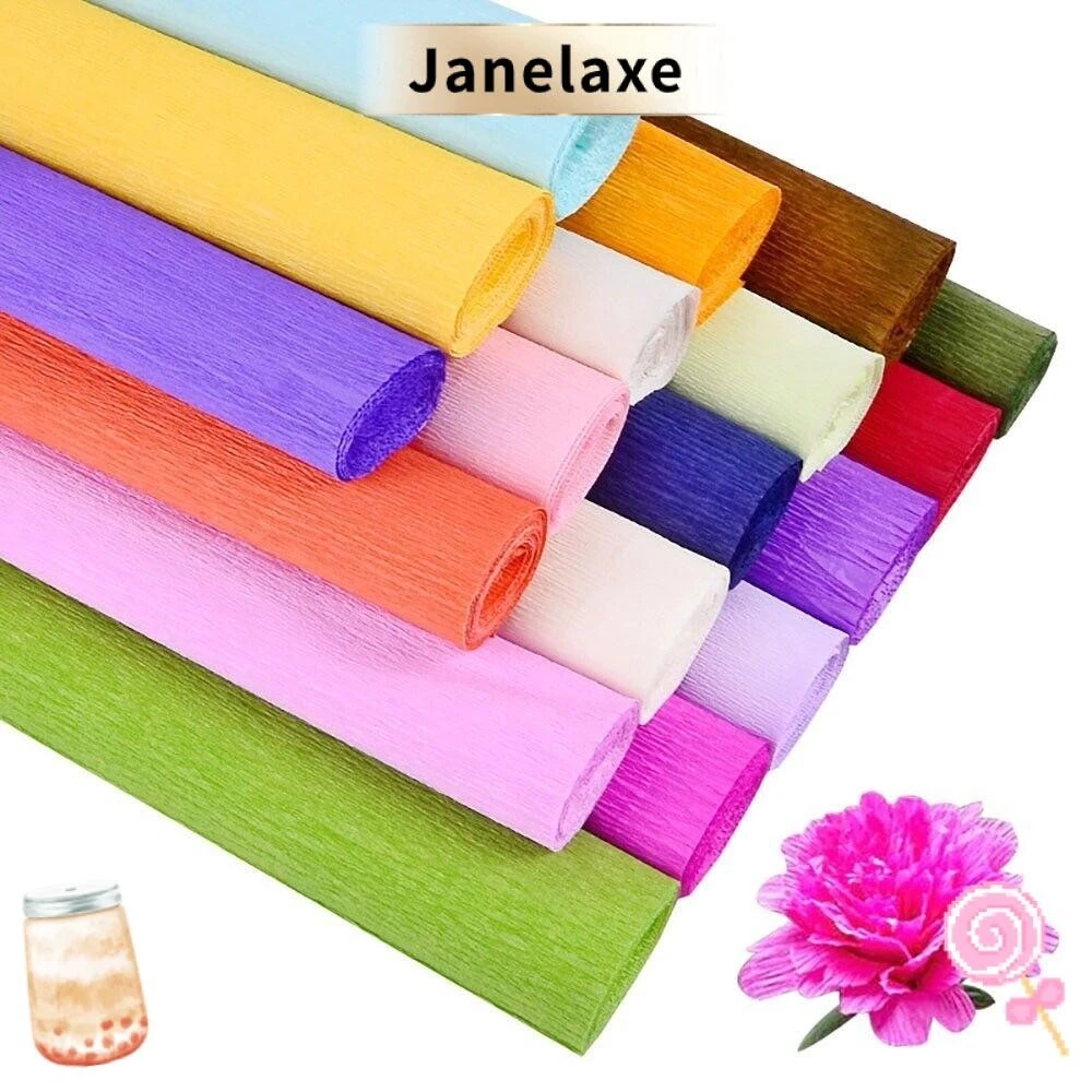 Janelaxe932 กระดาษห่อดอกไม้ ดอกไม้ทํามือ กระดาษวัสดุการผลิต กระดาษเครป ห่อย่นหนา DIY