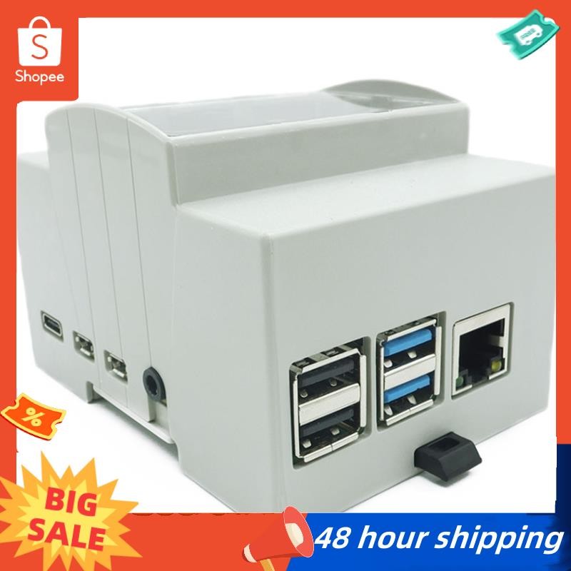 พร้อมสต็อกสําหรับ Raspberry Pi 4 รุ่น B ABS Case สีขาวเคสเคสสําหรับ Raspberry Pi 4B