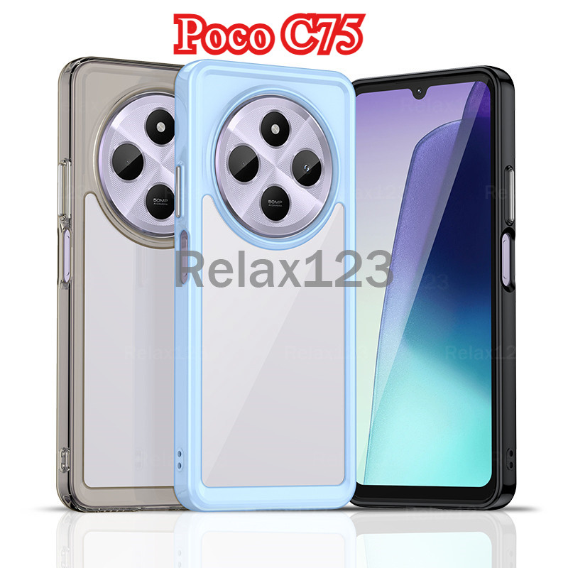 สําหรับ Xiaomi Poco C75 4G PocoC75 4G XiaomiPocoC75 4G ปลอก 2024 Colourfull โปร่งใส TPU เคสโทรศัพท์ป้องกันกันกระแทก Clear ฝาหลัง