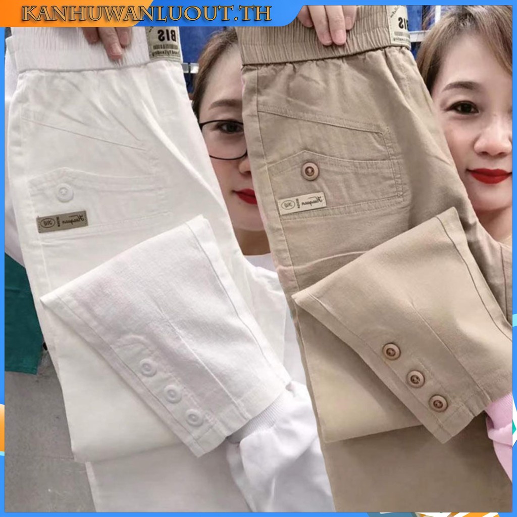 Xiao กางเกงฮาเร็มลําลอง ผ้าฝ้าย และผ้าลินิน ทรงหลวม เข้ากับทุกการแต่งกาย แฟชั่นฤดูใบไม้ผลิ และฤดูร้อน สําหรับผู้หญิง