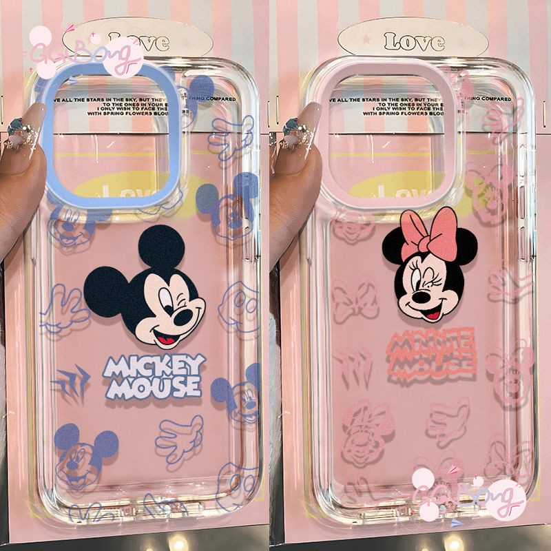 การ์ตูนใหม่มีความสุขมิกกี้น่ารักเคสซิลิโคนเมาส์ เคสไอโฟน 11 16 17 air 15 13 XR 14 12 Pro Max 7 6 8 6s Plus XS X SEเคส