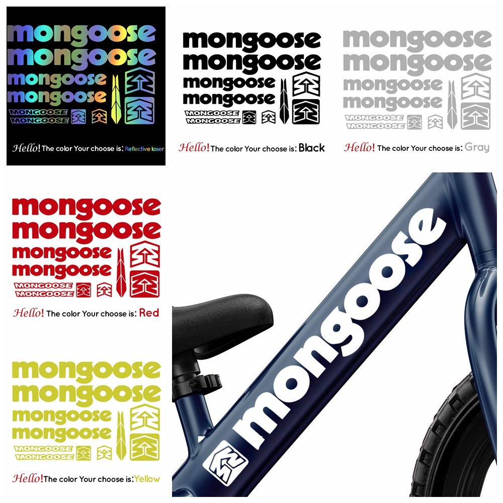 Mongoose สติกเกอร์กรอบจักรยาน MTB สติกเกอร์ชุดสีไวนิล