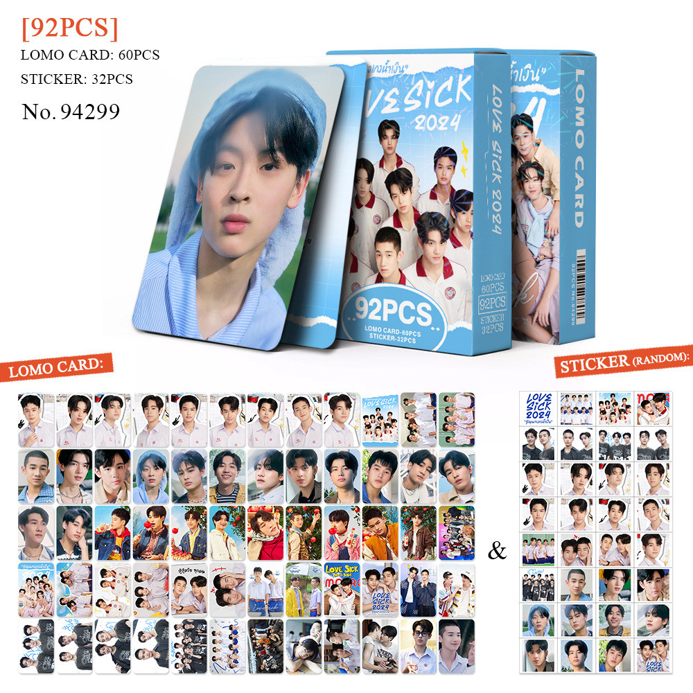 Love Sick 2024 Photocards Pun No LOMO Card Love Sick 2024 ใหม่ไทยทีวีซีรีส์ 92 ชิ้นอัลบั้มไอดอลของสะสมของขวัญ