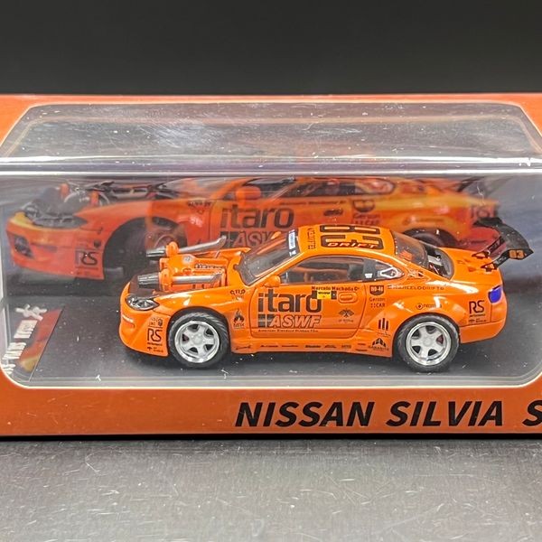 YS 1:64 Diecast Model  modified S15 orange 4.0 V8 engine,diecast model.