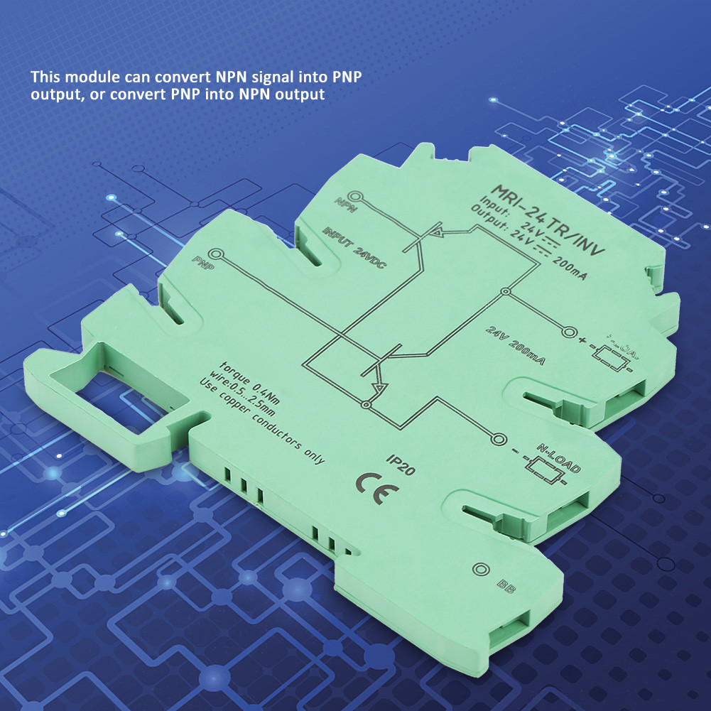 1 ชิ้น MRI-24TR/INV ​​NPN PNP สัญญาณแปลงรีเลย์ PLC IO ระดับการแปลงโมดูล