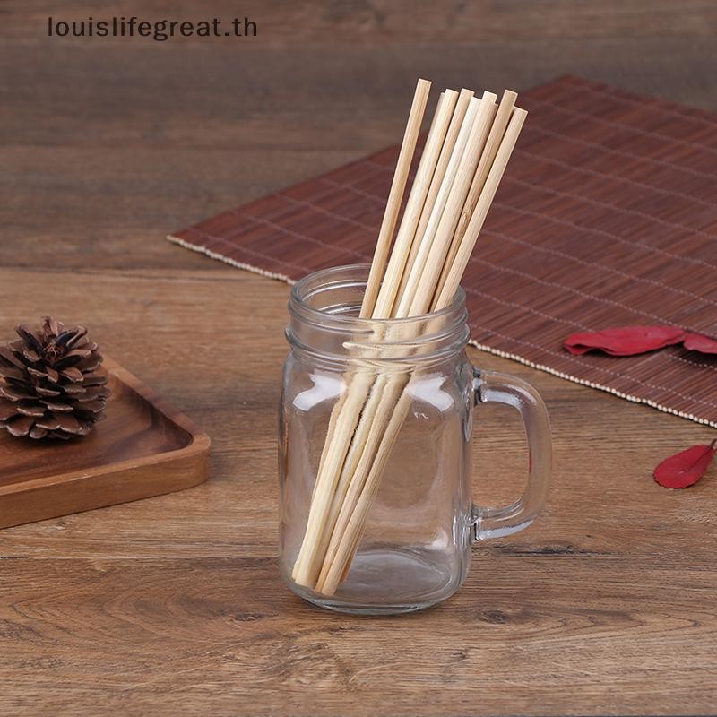 Louislifegreat หลอดดื่มไม้ไผ่ 5 ชิ้นเป็นมิตรกับสิ่งแวดล้อมของใช้ในครัวเรือนหลอดใหม่
