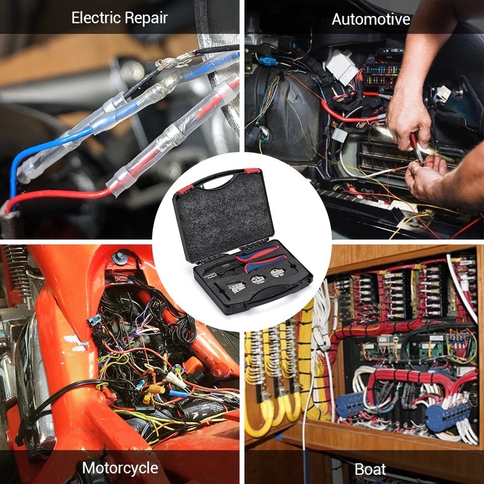 【waomenn_】ชุดคีมย้ำหางปลา สลิปต่อสาย แบบเปลี่ยนหัวได้ 5 แบบ CRIMPING PLIERS KIT/9CQK - รูปที่ 4