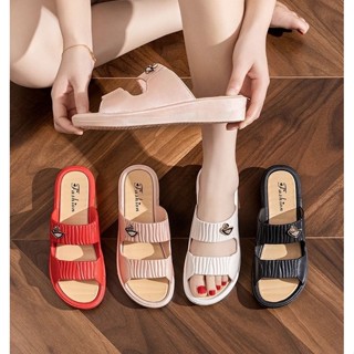 ส่งเร็ว🚚รองเท้าแตะผู้หญิง เสริมส้น5ซม. ส้นแบน แฟชั่น กันลื่น…