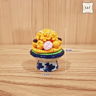 ของไหว้หิ้งพระ ง่าย สวยงาม ทนทาน ไม่เน่าเสีย แจกันดอกไม้ พานผลไม้ดินปั้น tawai01