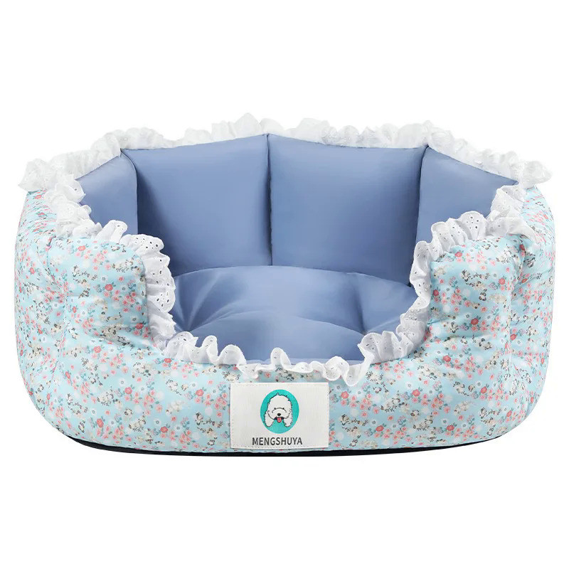 2024 Summer Pet Dog Bed Cat Bed Cat Mat Fragmented flowers Dog Mat Cotton Nest Dog house Puppy Sofa 
