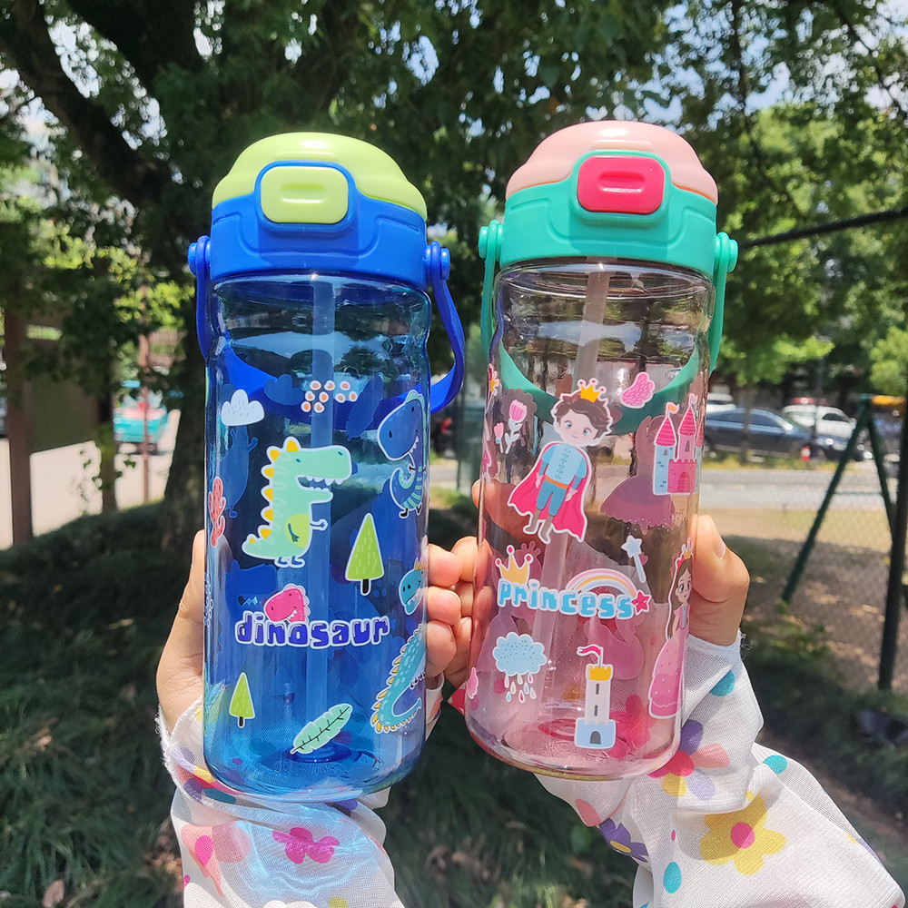 กระติกน้ำ ขนาด 550 ml. พร้อมส่งจากไทย ลายการ์ตูน พร้อมหลอด ขวดน้ําดื่ม ลายการ์ตูน สําหรับเด็กอนุบาล