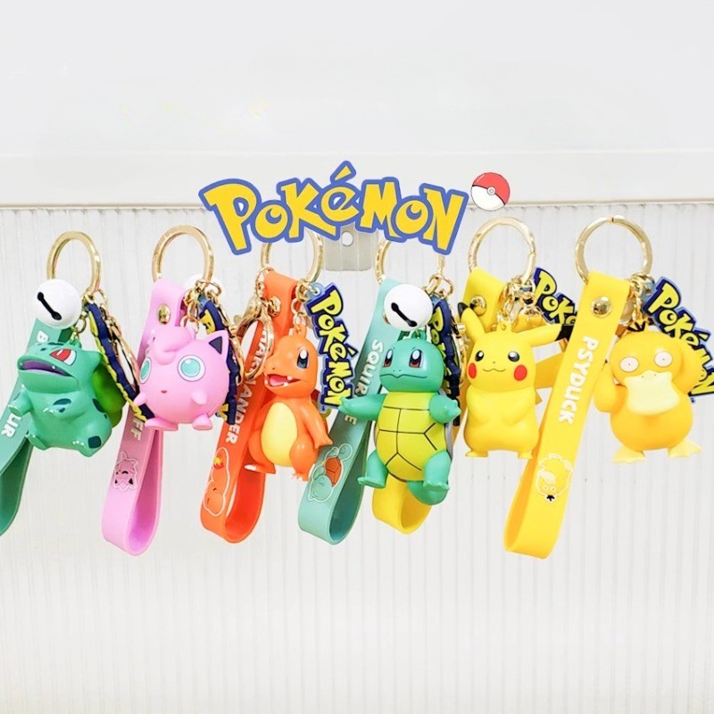 ใหม่ Pokemon พวงกุญแจ Pikachu Koda เป็ดจี้เครื่องประดับตุ๊กตาเด็กของขวัญ