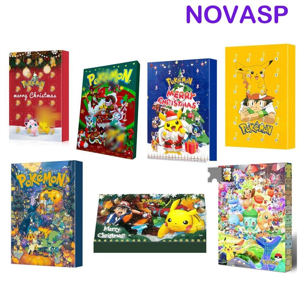 Novasp ปฏิทินจุติ, Pikachu Anime Figures Christmas Advent ปฏิทิน, Action Figure ตุ๊กตา PVC รุ่นของขวัญกล่อง Poke-mon คริสต์มาสกล่องของเล่นเด็ก