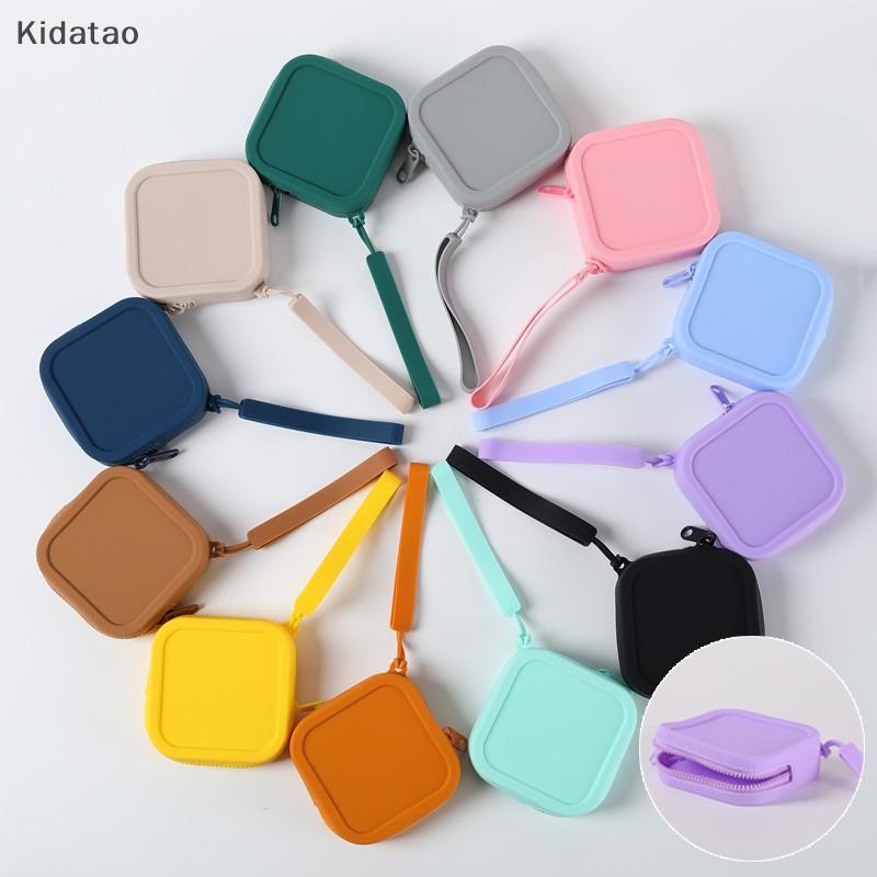 Kidatao Square Silicone Lip กระเป๋าเก็บเครื่องสําอางความจุขนาดใหญ่ที่วางแปรงแต่งหน้าเครื่องสําอางแบบพกพากันน้ําใหม่