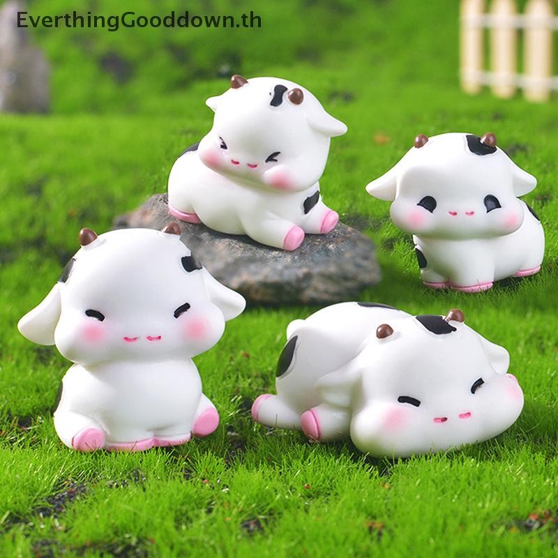 Ever การ์ตูนน่ารักวัวสัตว์เครื่องประดับ Miniature ตุ๊กตาหัตถกรรม Creative Kawaii DIY อุปกรณ์ตกแต่งบ้านของขวัญ TH