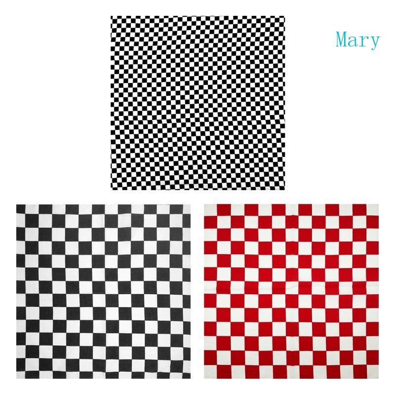 Mary Unisex ผ้าฝ้าย Hip Hop Bandana Headwear Checkered ลายสก๊อตพิมพ์ผมสําหรับหัว Sqaure ผ้าพันคอคอ Wrap สายรัดข้อมือ