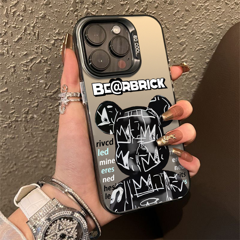 🔥COD🔥สําหรับ iPhone 11 13 12 14 15 Pro MAX 14 15 7 Plus XR XSMAX เคสโทรศัพท์ซิลิโคนแข็งด้านขั้นสูงการ์ตูนหมีรุนแรง