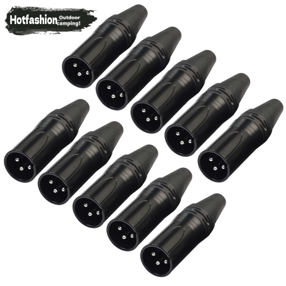 10 ชิ้น XLR 3Pin ชาย DIY สายสัญญาณเสียงตัวเชื่อมต่อไมโครโฟน Solder Plug อะแดปเตอร์ไมโครโฟน