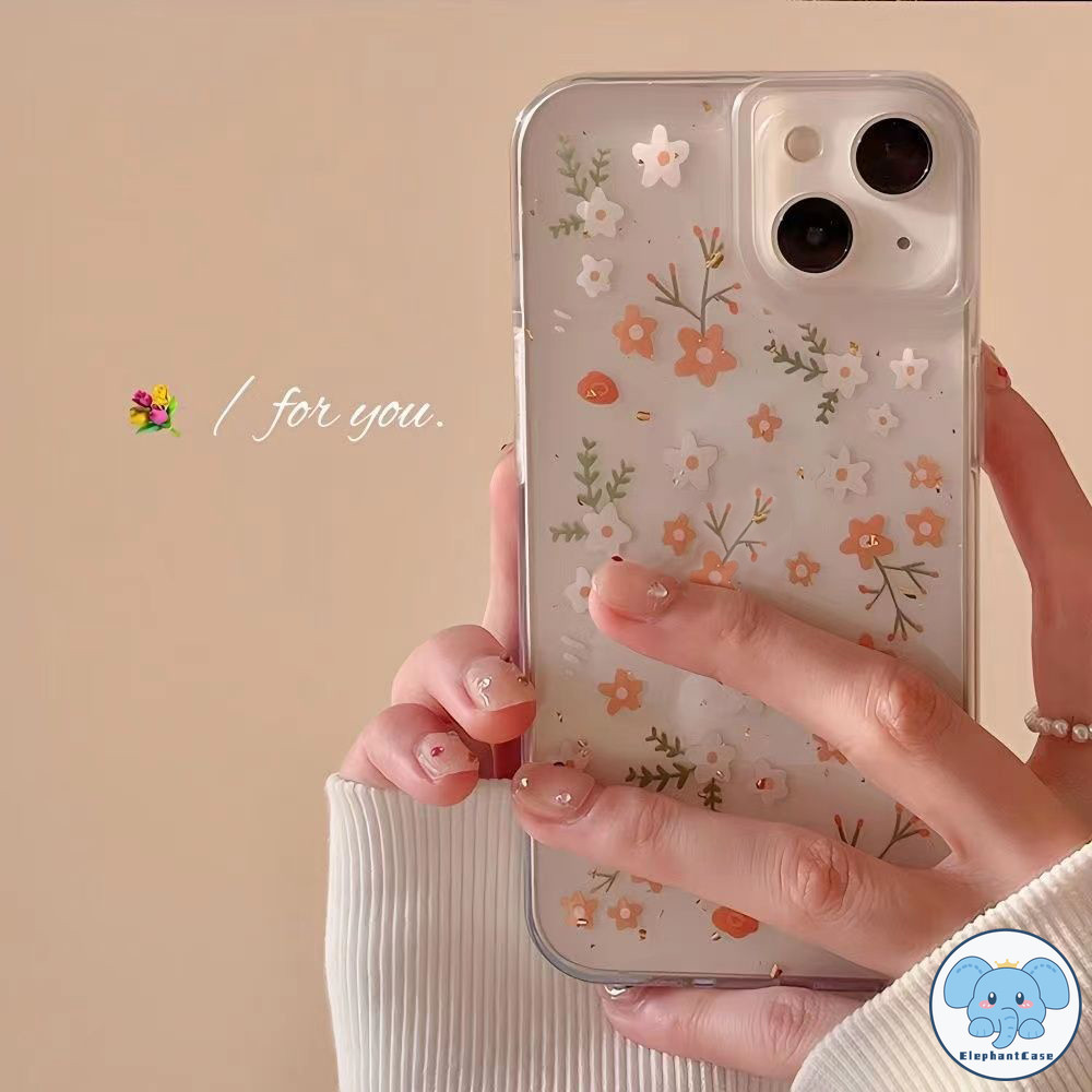หวานดอกไม้เล็ก ๆ เข้ากันได้เคสไอโฟน 11 13 15 14 12 Pro Max 11 12 Pro 15 8 7 14 Plus XR X XS Max SE กุหลาบโรแมนติกเคส