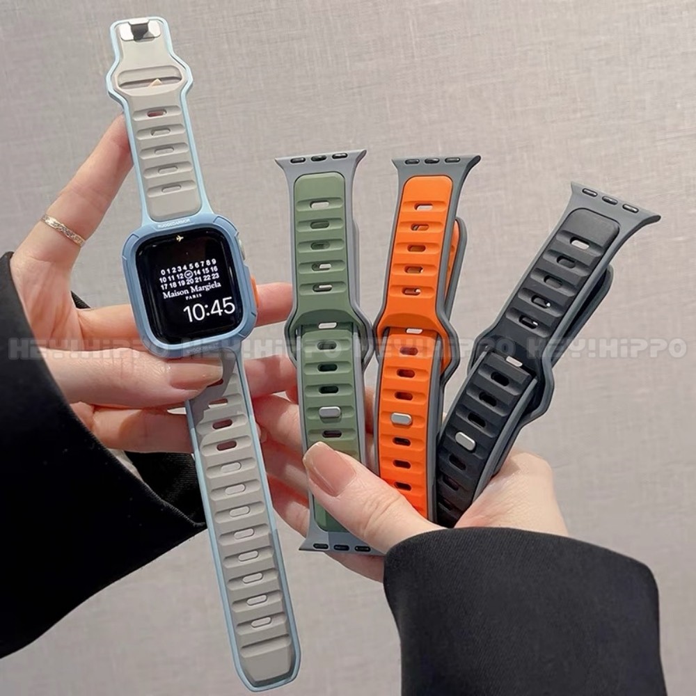 สาย dual tone ใหม่เหมาะสําหรับ smartwatch series 49/46/45/44/42/41/40/38 มม. Norman series เหมาะสําหรับ iwatch 10/9/8/7/5/4/SE/3/2