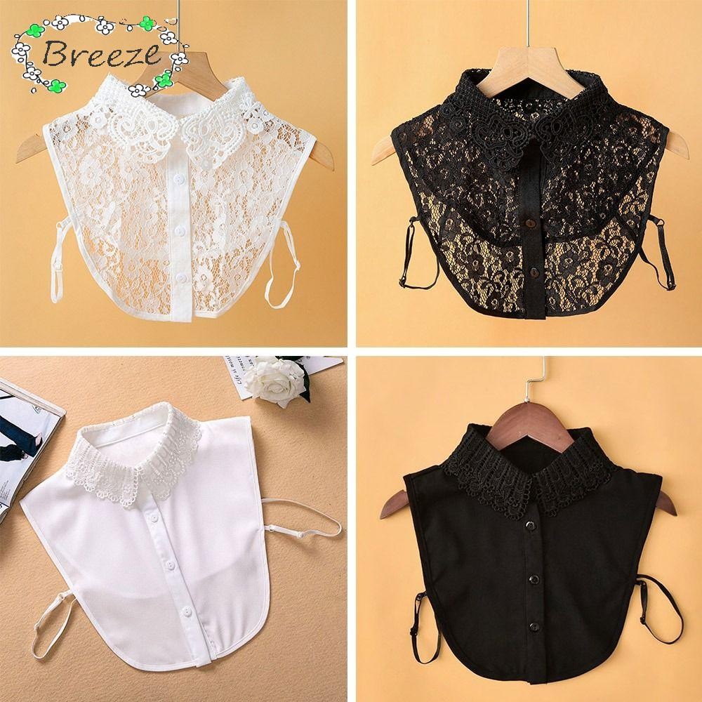Breeze ปลอกคอปลอม, ลูกไม้ DIY ปลอกคอปลอมที่ถอดออกได้, ปรับเสื้อผ้าปกครึ่งเสื้อผู้หญิงหญิง