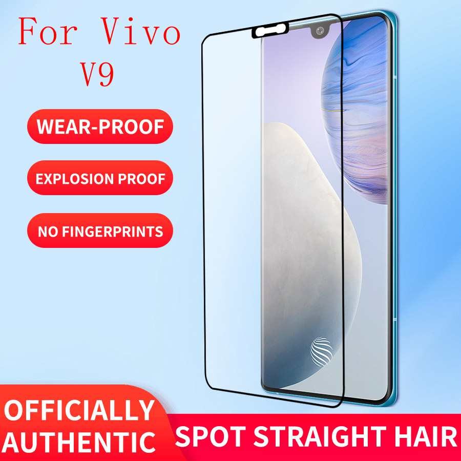 กระจกนิรภัยสําหรับ vivo V9 ป้องกันหน้าจออลูมิเนียมสูง Anti Fall Glass Screen Protector vivo v 9 1723