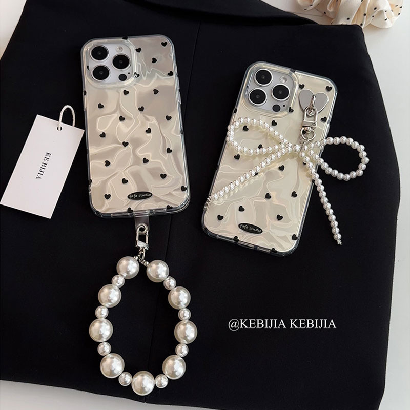 Ins Temperament Love Pearl เหมาะสําหรับ Samsung s25 +/ s24/s23/s22/s21FE เคสโทรศัพท์โปร่งใส note20/s21/a31 ซาติน a52 หญิง a51 กันกระแทก A71/A54 Creative a53