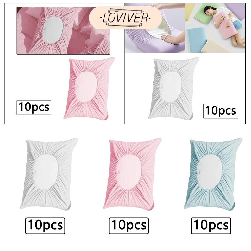 LOVIVER 10x ปลอกหมอนแบบใช้แล้วทิ้งหมอนเดินทางครอบคลุมสําหรับเตียงห้องนอนเกสต์เฮาส์