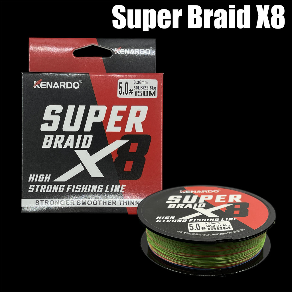 Super Braid X8 PE สายตกปลา 150m 8 Strands Multifilament เส้นสาน 15lb 20lb 25lb 30lb 35lb 40lb 50lb