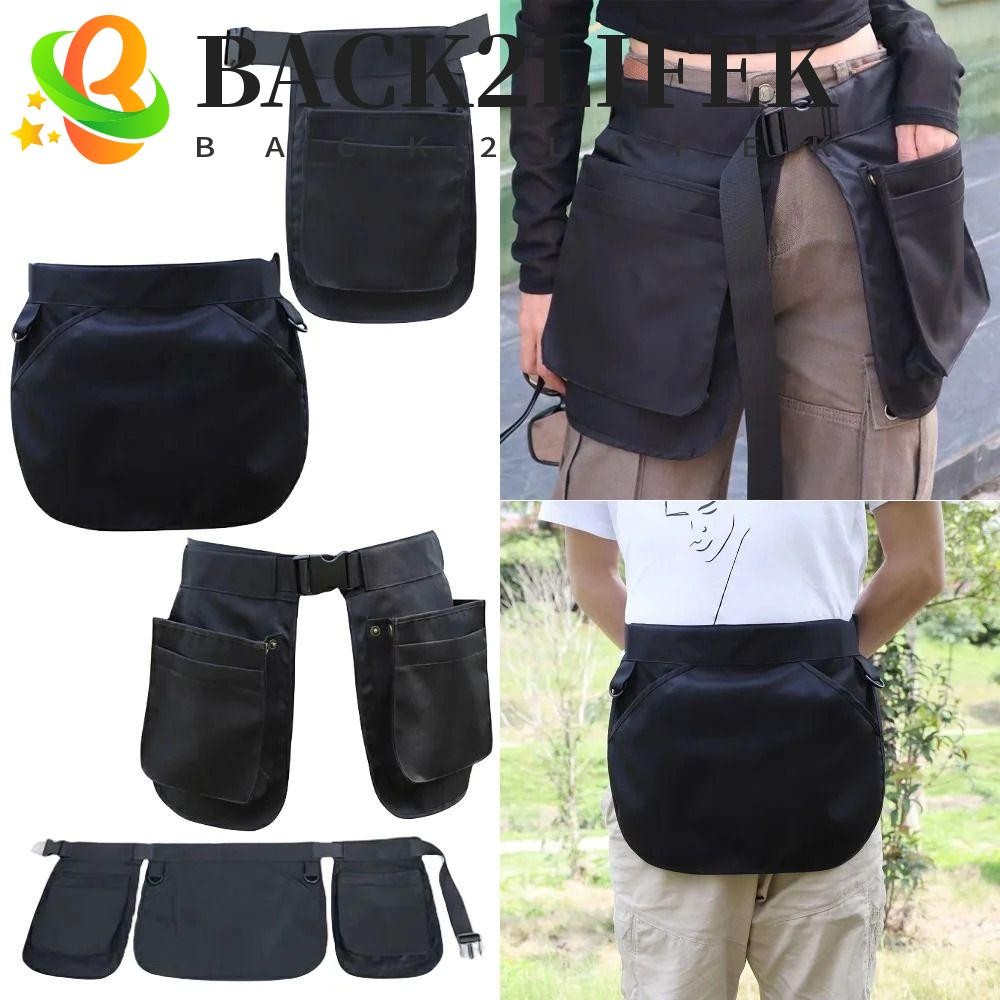 Back2lifek กระเป๋าคาดเอว, กระเป๋าใส่เข็มขัดผ้ากันเปื้อนหลายกระเป๋าอเนกประสงค์, แฟชั่นกันน้ําสีดําแบบปรับได้ Fanny Pack แคมป์ปิ้ง
