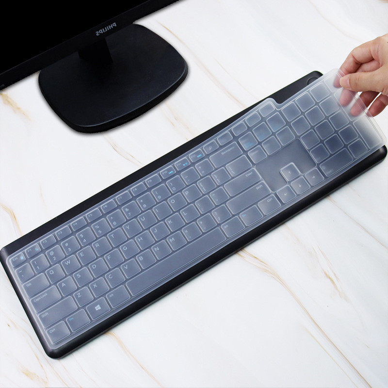 ฝาครอบแป้นพิมพ์ซิลิโคนสําหรับ Dell KM117 KB3322 All-in-one แป้นพิมพ์คอมพิวเตอร์ฟิล์มป้องกันฟิล์มกันฝุ่นและกันน้ํา