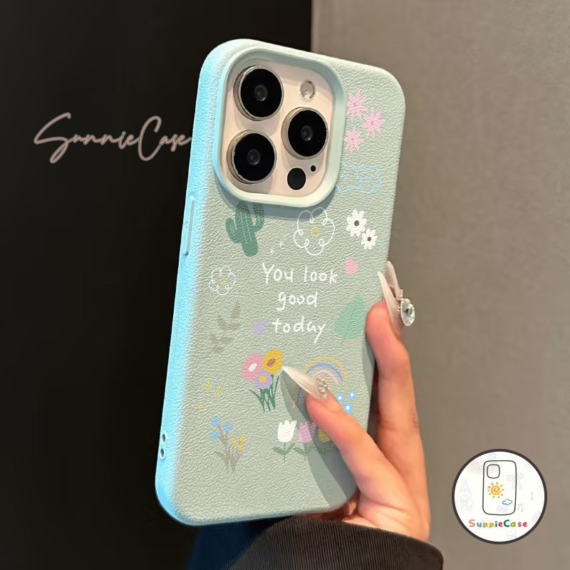 ดอกไม้ เคสไอโฟน12 สำหรับ เคส IPhone 11 12 13 15 16 14 Pro Max XS XR X 8Plus 7Plus Max 7 15 8 Plus SE นักเรียน เรียบง่าย