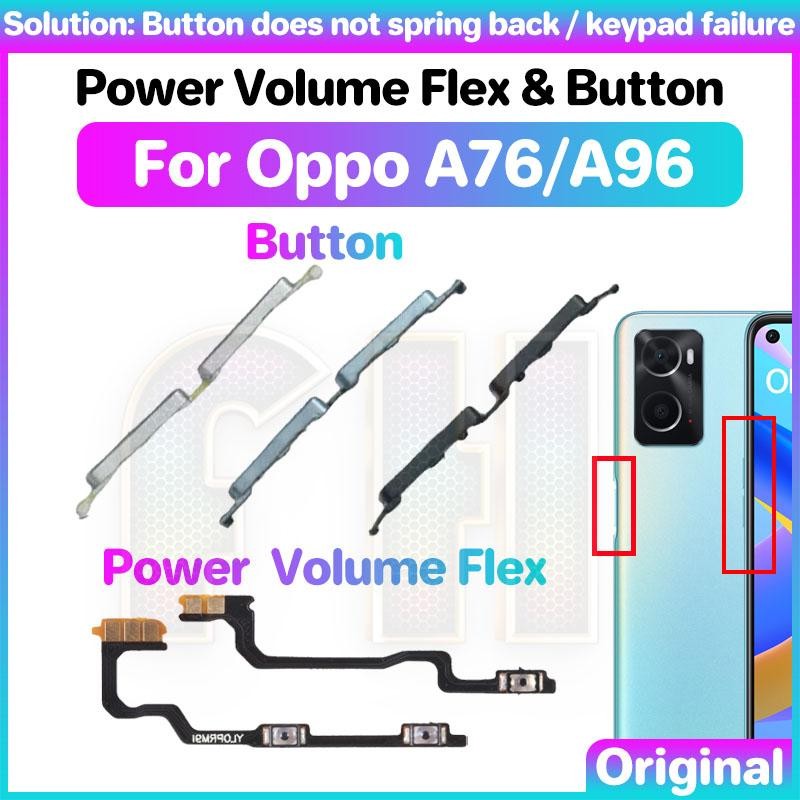 ปุ่มปรับระดับเสียงไฟ Flex สําหรับ oppo a76 a96 สวิตช์กุญแจด้านข้าง Power ON OFF Key Mute Volume ปุ่มควบคุมริบบิ้น Flex Cable