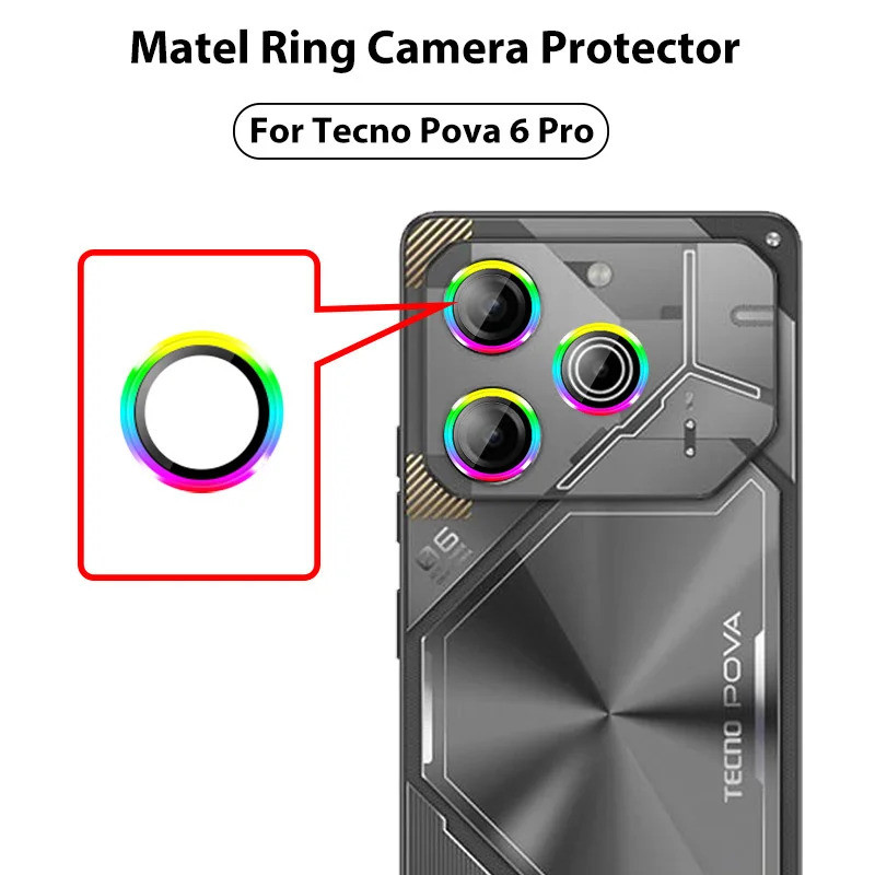 อลูมิเนียมสําหรับกล้อง Tecno Pova 6 Pro Pova6 6 neo กันชนโลหะกระจกนิรภัยเลนส์ด้านหลังแหวน