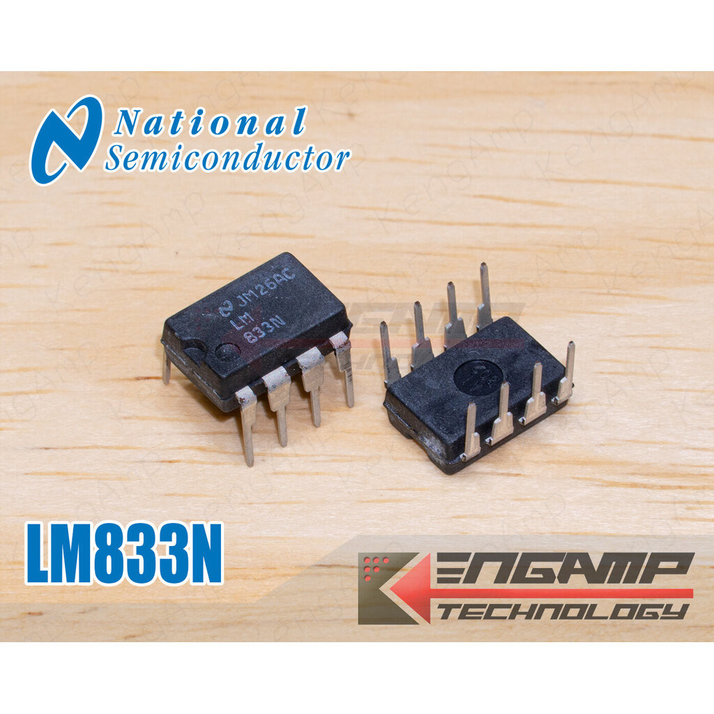 (1ตัว) [IC] LM833 N National Dual Audio OP-AMP ล็อตล่าสุดตัวพิมพ์สีขาว
