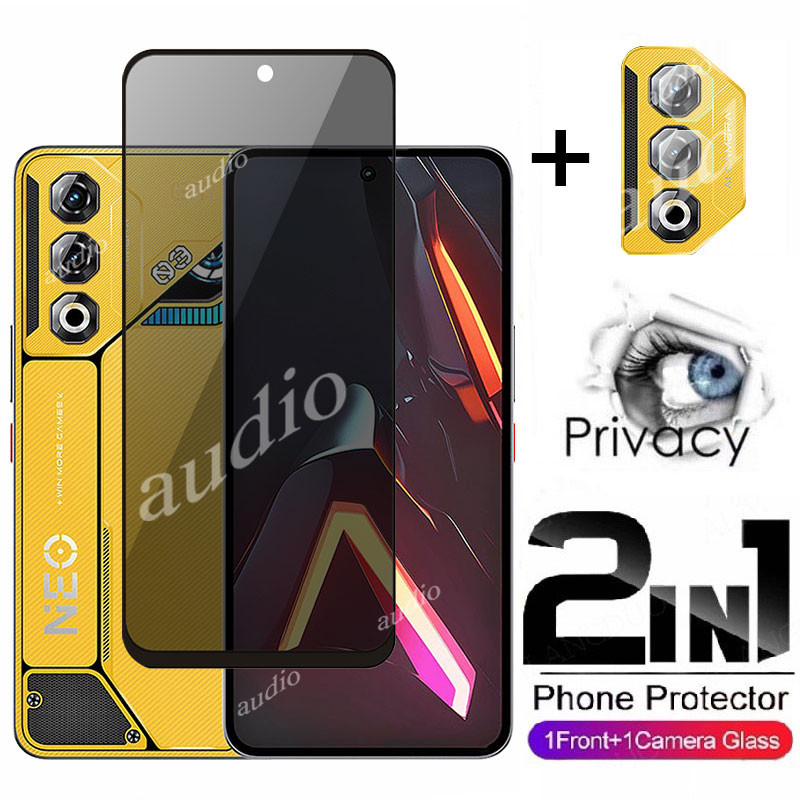 Nubia Neo 5 GT Pro 5G Nubia Neo 3 GT 5G 2in1 หน้าจอส่วนตัวพร้อมฟิล์มเลนส์สําหรับ ZTE Nubia Neo 3 GT 3GT 5G ความเป็นส่วนตัวป้องกันหน้าจอกระจกนิรภัยฟิล์มสําหรับ ZTE Nubia Neo3 GT เลนส์กระจกด้านหน้า Anti-spy